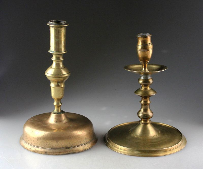 Pair of early European candlesticks, 16th.-18th. cent.