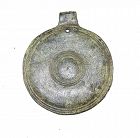 Large Greco-Roman bronze Shield pendant, 200 BC-100 AD