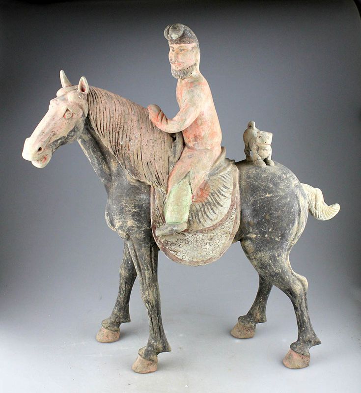 Chinese Ceramic Figure - Merchant on shops Horseback