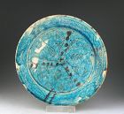 Choice torquoise glazed Islamic pottery Dish, Seljug, ca. 12. cent.