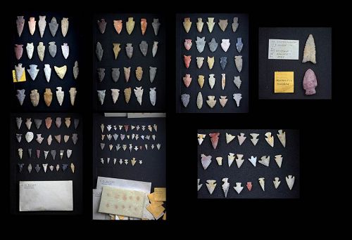 The P.F. Wulff coll. of 135 Native indian silex spears and arrows!
