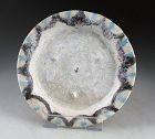 Rare Islamic polychrome pottery Dish w iridescence 12th. cent.