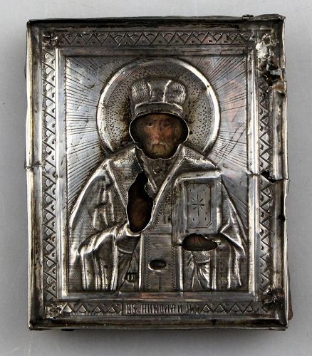 Beautiful very early Russian Ortodox Silver Riza Oklad, 19th. cent.
