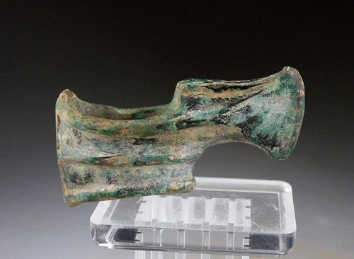 Compact ridged bronze battle axe, Eurasian Steppes, ca. 1000 BC