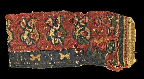Fine Byzantine multi-coloured textile, Coptic Egypt, 6th.-7th. cent.