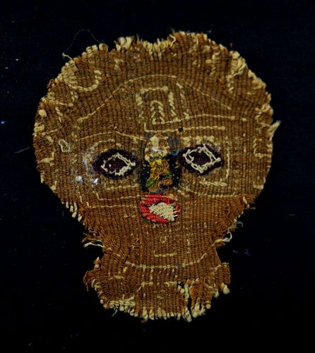 Rare Coptic textile head insertion from a Tunic, Late Roman period