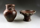 Attractive lot of two Quimbaya Anthropomorphic pottery vessels!