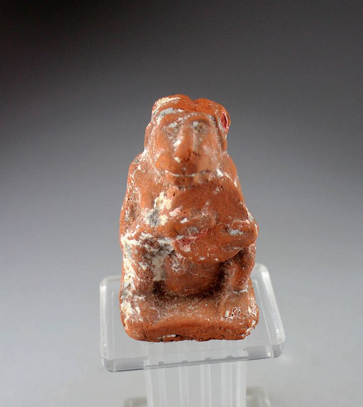 Rare Egyptian pottery figure of Thot as Baboon, 5th.-1st. century BC.