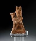 Romano-Egyptian pottery figure of god w animal, 5th.-1st. cent. BC.