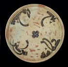 Huge Islamic pottery dish w caligraphy, 9th.-10th.cent. AD
