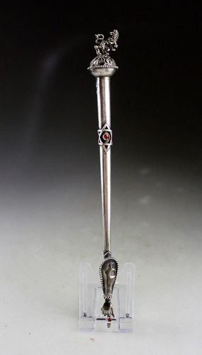 A fine Russian judean silver torah pointer, dated 1895!