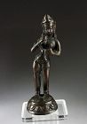 Attractive bronze figure of a nude Hindu Godess, Indian, c.18th.cent.