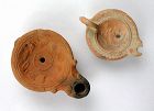 Pair of very rare Roman Terracoitta Oil lamps, 1st.-2nd. century AD.