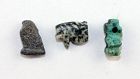 Nice lot of three Egypt amulets of Lapis, Diorite and faiance!