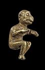 Lovely Roman gilt silver figurine of a monkey, 1st.-3rd. century AD