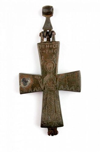 Exceptional Byzantine double cross Enkolpion, ca. 10th.-12th. cent AD
