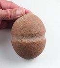 Large Danish Neolithic grooved stone mace head in red granite