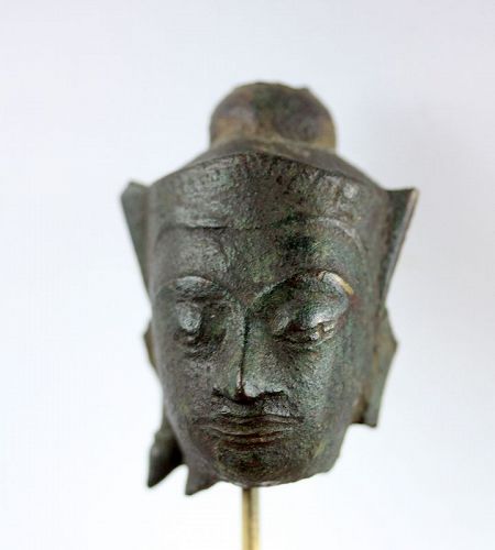 Lovely Ayutthaya bronze Buddha head, 15th.cent. AD