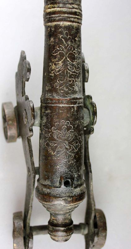 A rare small presentation / table bronze cannon, early 18th. cent.