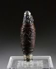 Attractive 18th c. Chinese silver mounted Walnut Snuff bottle