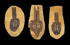 Lot of three textile medallions from Tunics, Byzantine c. 6th. cent.