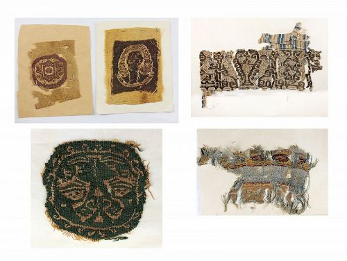 Attractive group of 5 rare ancient textiles, Roman to Islamic periods!