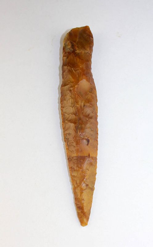 Nicely patinated Danish Neolithic silex dagger, ca. 2000-1800 BC
