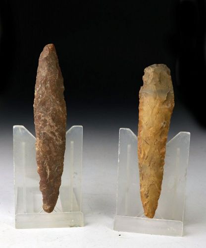 A nice pair of Danish Neolithic Daggers, 2200-2000 BC!