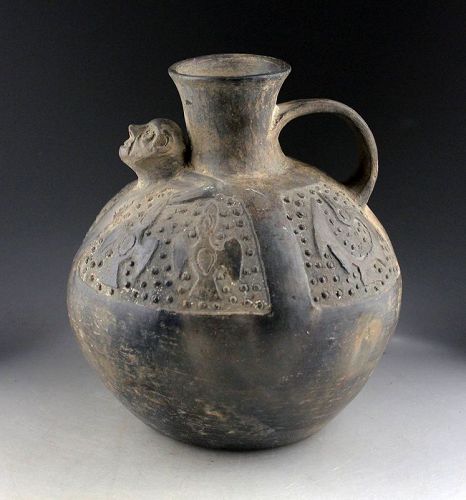 Exceptional Pre-Columbian Chimú Anthropomorphic pottery vessel!