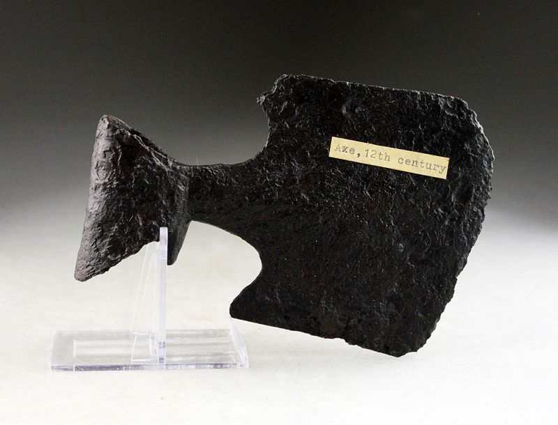 Choice German medieval iron bart / beard axe, ca. 12th.-14th. c. AD
