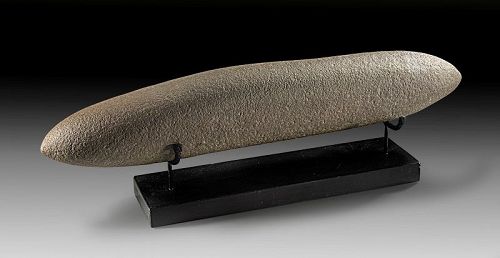 Huge 55 cm. Stoneage granite ritual axe or peg, 8th.-6th. mill. BC