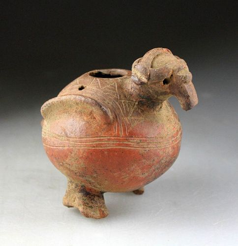 Costa Rican Pottery Bird vessel Ocarina, Pre-Columbian