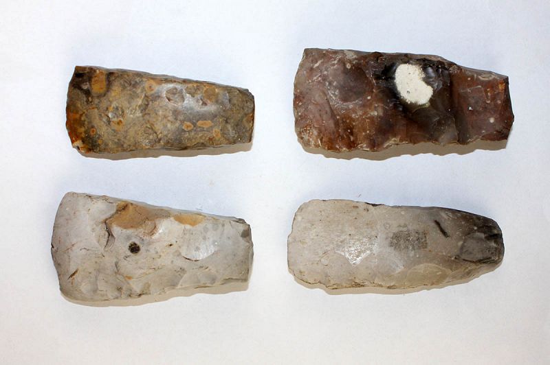 4 choice Danish Neolithic silex axes, Single grave 2800-2400 BC!