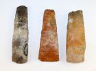 3 attractive Danish Neolithic silex axes, Daggertime, late 3rd. mill.