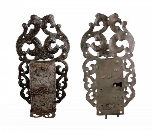 Attractive large and iron box lock, Hungary / Austria, ca. 1600-1620!