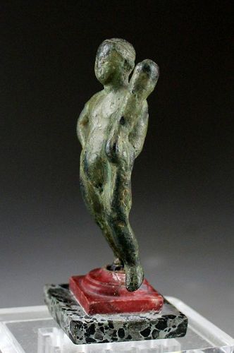 Mounted bronze figure of Hercules with his club, Roman, 1st-3rd. cent