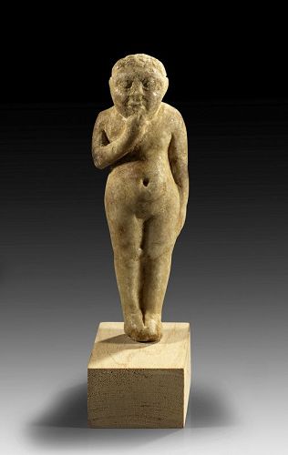 Rare and lovely marble figure of a girl, Egypt, Graeco-Roman, 4th.-1st