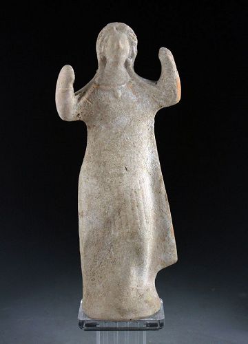 Rare large terracotta figure of a lady, Greek, Italy, ca. 4th. cent.