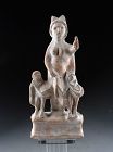 Roman figural terracotta group of Aphrodite w small figures,1st. cent