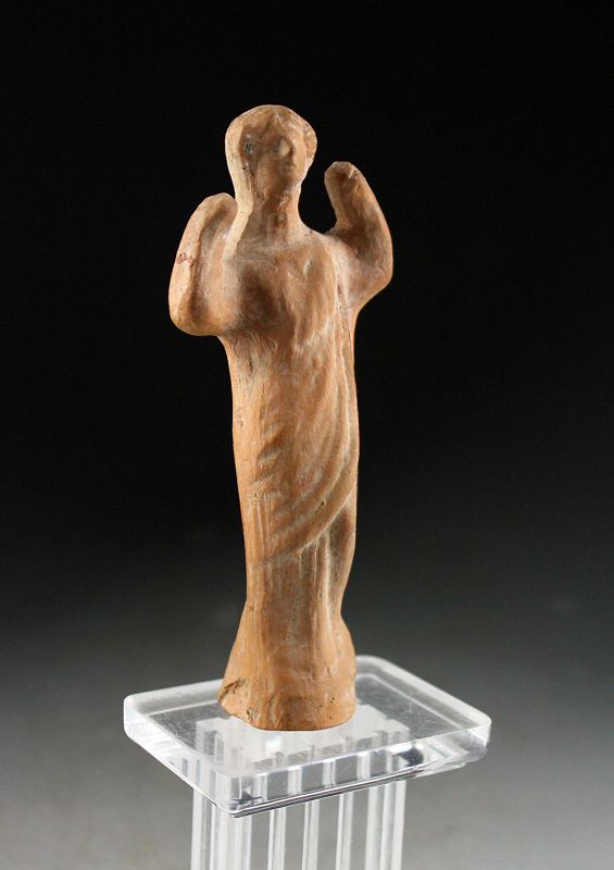Rare terracotta figure of a dancing lady, Greek, Italy, ca. 4th. cent.