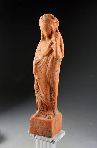 Large & beautiful Greek terracotta figure of a lady, 4th.-3th. cent AD