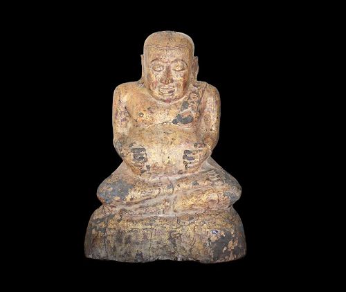 Rare massive Sitting Pu-tai or Laughing Buddha, Thailand, 18th. cent.