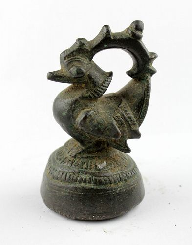Rare 1/2 Viss Burmese bronze Shan Duck Opium Weight, c. 835 grams
