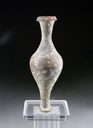 Fine Greek Hellenistic pottery spindle flask, 2nd. cent. BC