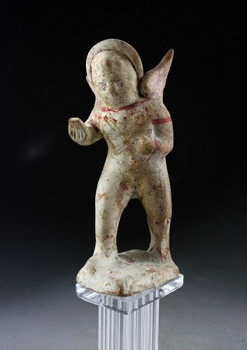 Attractive large terracotta figure of winged Eros, Roman Imperial