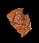 Rare roman terracotta fragment with erotic scene, 1st.-2nd. AD