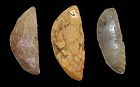 Fine set of three Danish Neolithic silex sickles, 3rd. millenium BC