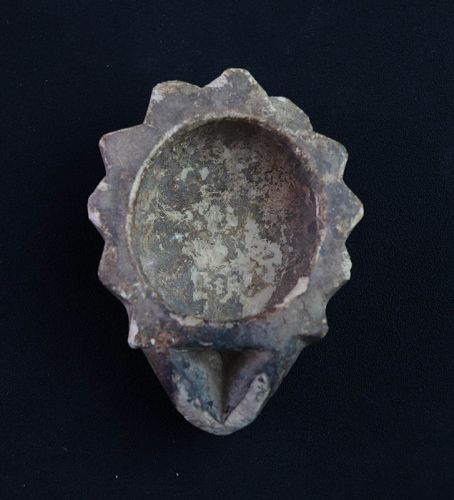 An interesting Holyland Pottery Oil Lamp, 5th-8th cent. AD.