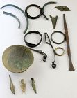 16 Celtic and Roman bronze items, 3rd. cent. BC-3rd. cent.AD