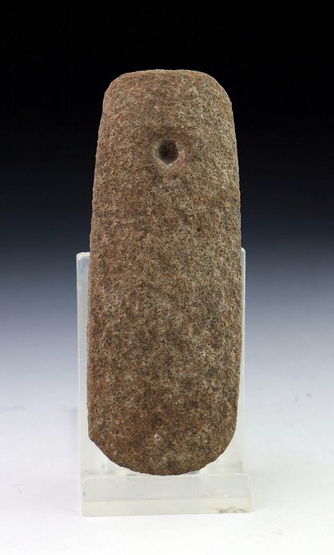 Interesting Danish Neolithic Hardstone Axe w. Hole in the Butt, 3500 B